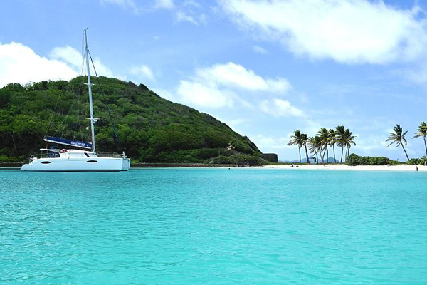 Charter cat at the Grenadines