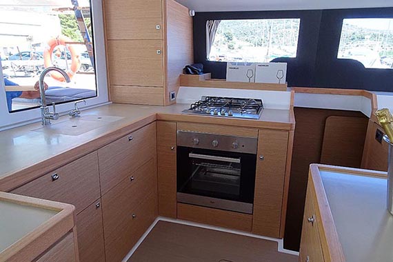 Dufour 48 cat galley
