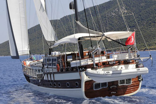 Gulet Zeynos under sail