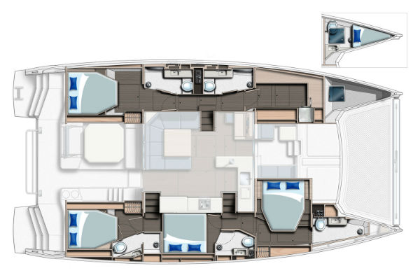 Leopard 50 - 4 Cabin Owners Version Layout 