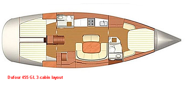 Dufour 455 - 3 Cabin Layout