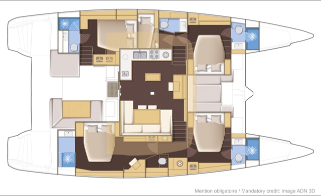 Lagoon 52 - 'Blue Moon' Layout