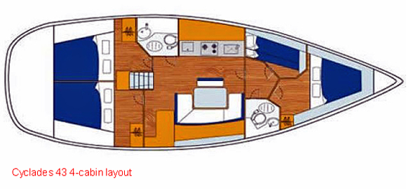 Cylades 43 - 4 Cabin