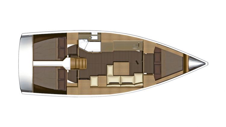 Dufour 350 - 3 Cabin Layout