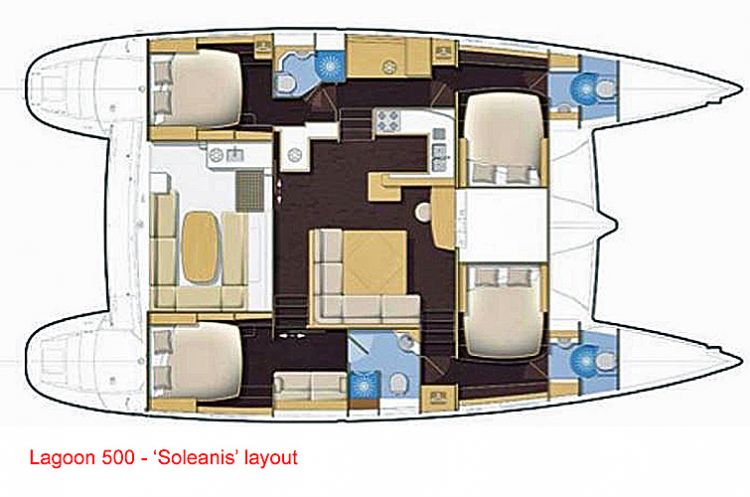 Lagoon 500 - 'Soleanis' - Layout