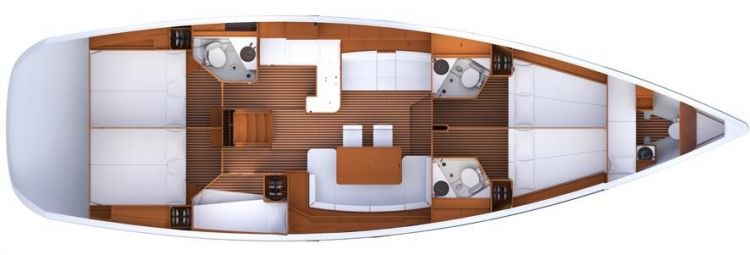 Jeanneau 53 - 6 Cabin layout
