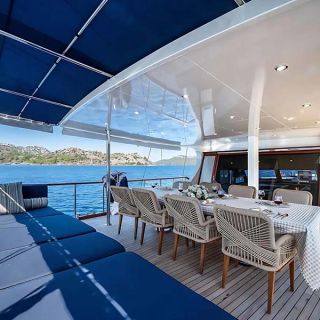 Loads of space fore and aft on the contemporary gulet