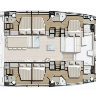 Six-cabin layout on the 5.4, Bali's largest 