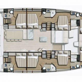Bali 5.4's 6 double cabin layout