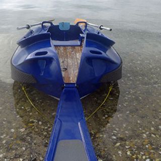 With bow plank landing platform, ready to board