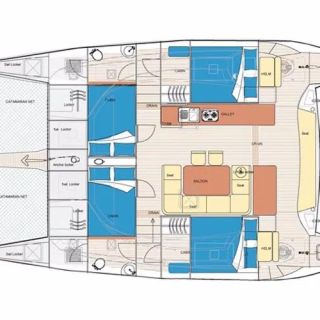 Island Spirit 380 4-cabin layout