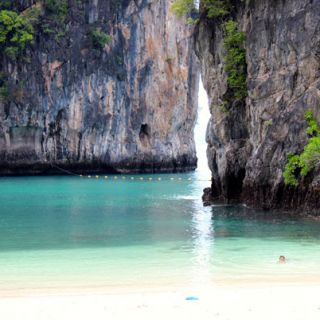 Quiet spot tucked in among the spectacular karst limestone cliffs