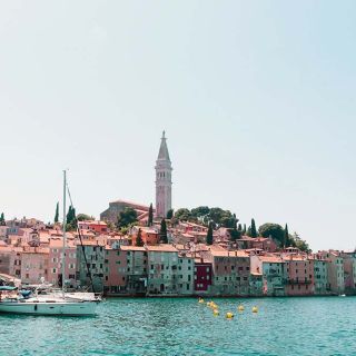Tied up at Rovinj, Istria, Croatia