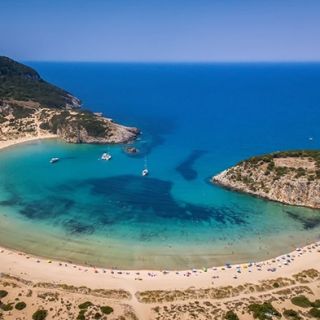 Voidokilia beach near Kalamata, Peloponnese