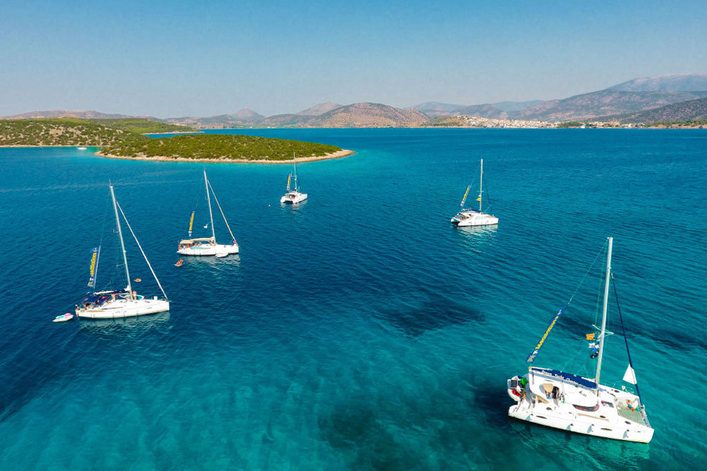 Anchored off Almara beach