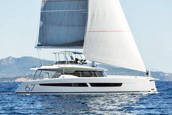 Alegria 67 under sail