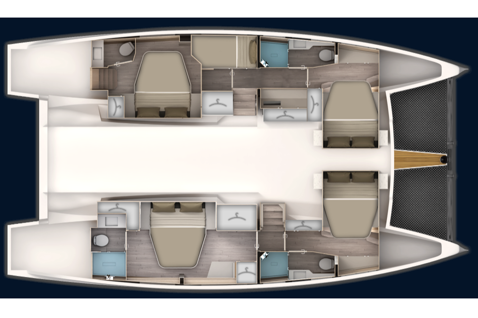 Aventura 45  4 double, 1 bunk