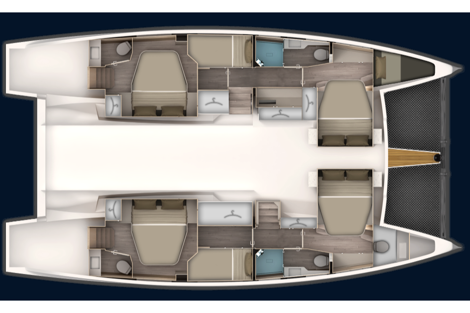 Aventura 45  4 double, 2 bunk