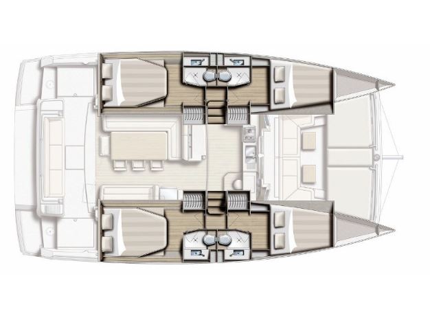 Bali 4.1 4-cabin layout