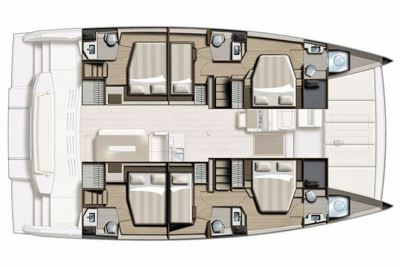 Bali 4.8 6-cabin layout