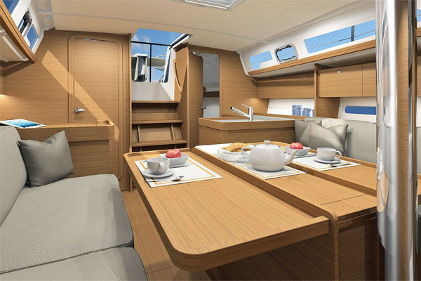 Dufour 360 saloon aft