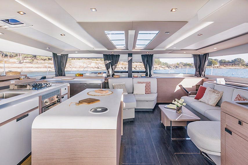 FP Aura 51 galley & saloon