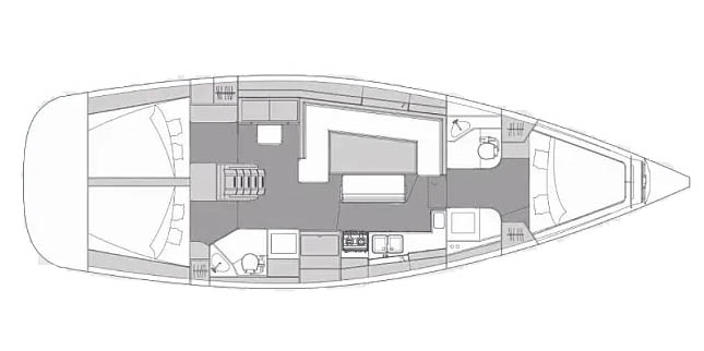 Elan Impression 45.1 3-cabin layout