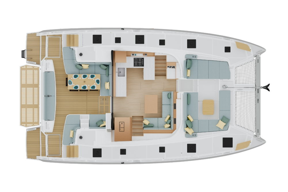 Lagoon 47 saloon deck