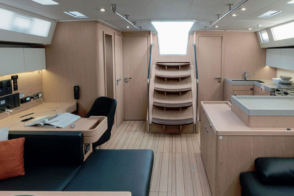 Oceanis 51.1 saloon looking aft