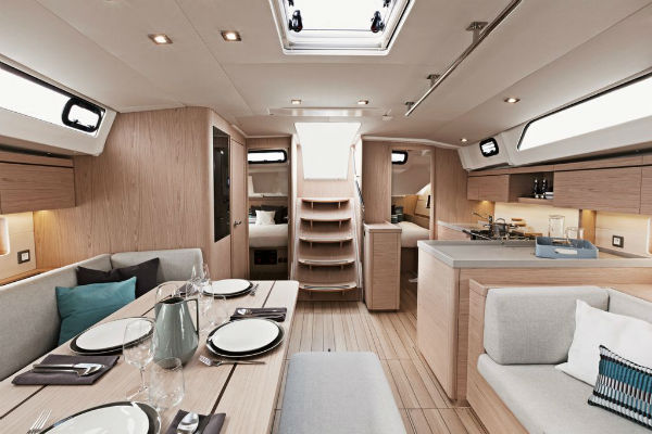 Oceanis 46.1 Saloon Looking Aft