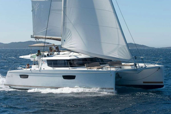 Saba 50 under sail