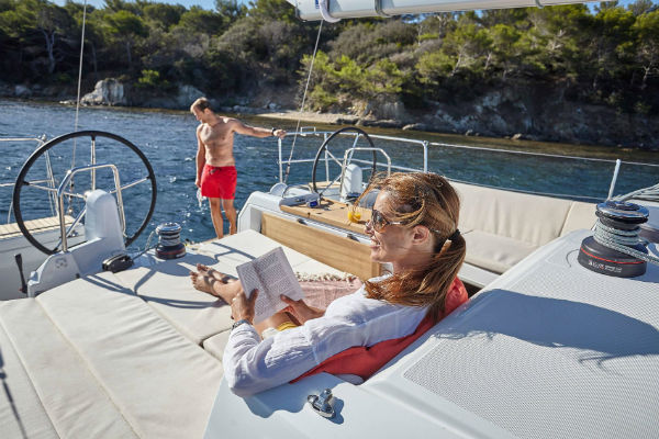 Sun Odyssey 440 Aft Lounging