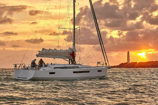 Sun Odyssey 490 at Sunset