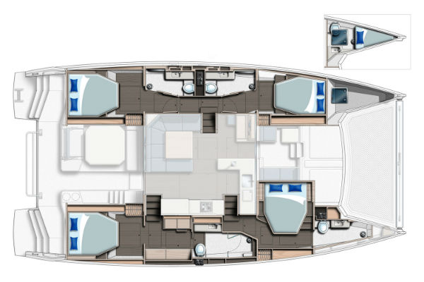 Leopard 50 - 4 Cabin Layout 