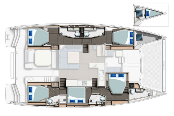 Leopard 50 - 5 Cabin Layout