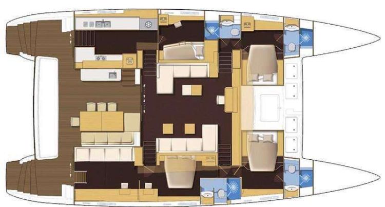 Lagoon 620 - 'GB Odyssey' - Layout