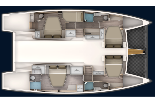 Aventura 45  4 double, 1 bunk