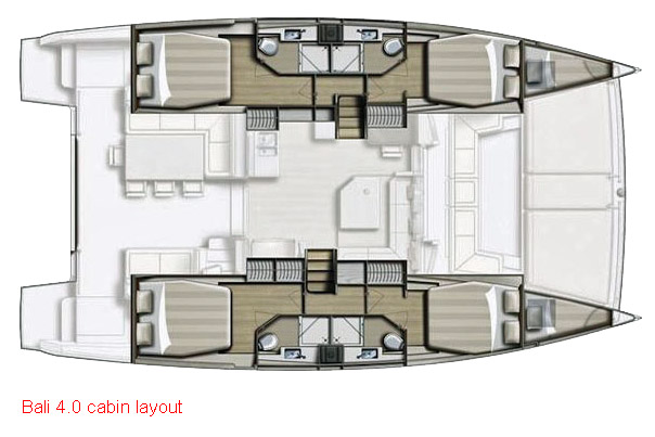 Bali 4.0 - 4 Cabin Layout