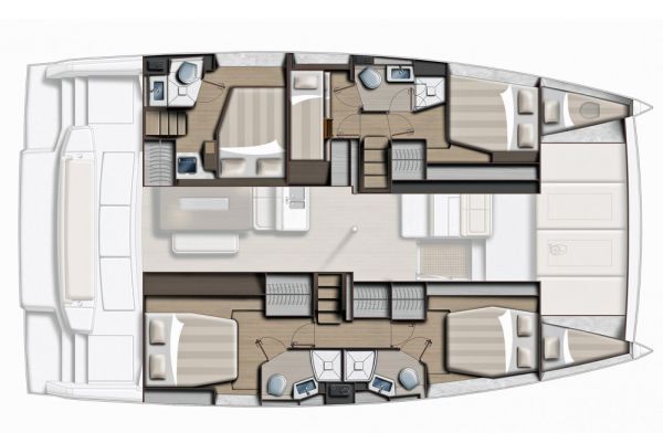 Bali 4.6 five cabin layout