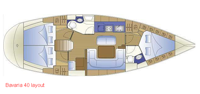 Bavaria 40 - 3 Cabin Layout