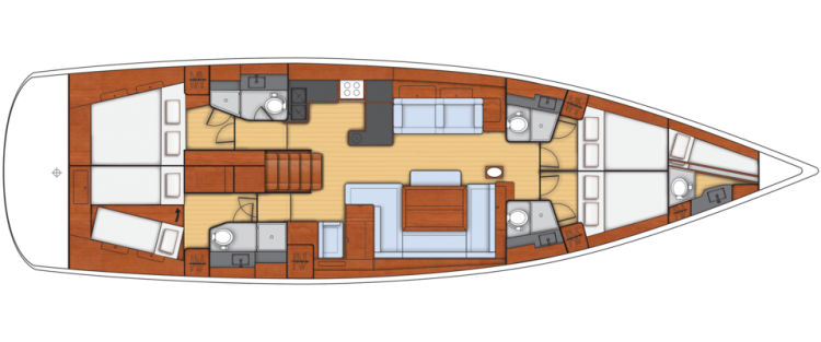 Oceanis 60 - 4+1 Cabin Layout