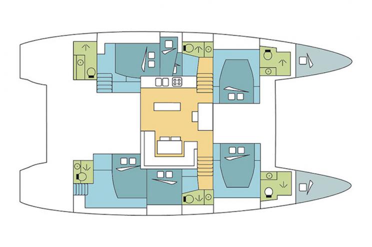 Lagoon 52 - 'Lucky Clover' Layout