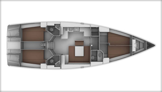 Bavaria 45 - 4 Cabin Layout