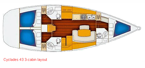 Cylades 43 - 3 Cabin