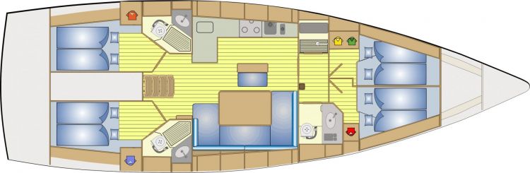 Bavaria 46 - 4 Cabin Layout