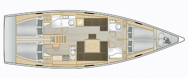 Hanse 458 layout 4 cabin