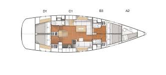 Hanse 545 - 4 cabin Layout