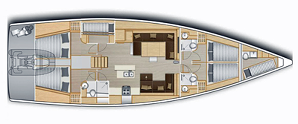 Hanse 588 layout 2