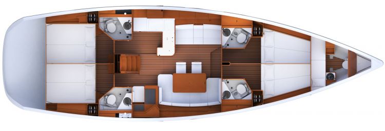 Jeanneau 53 - 5 Cabin Layout