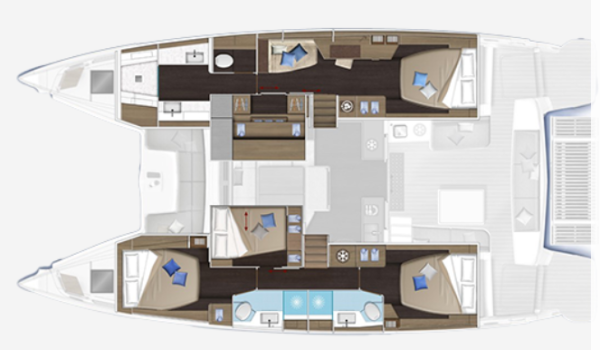 Lagoon 51 layout 4cabins 30heads